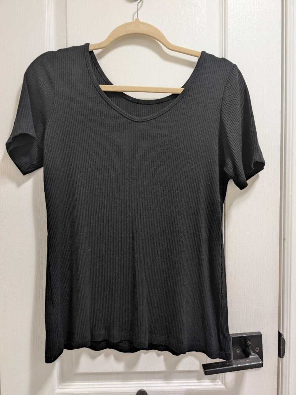 Madeline reversible neckline ribbed t-shirt